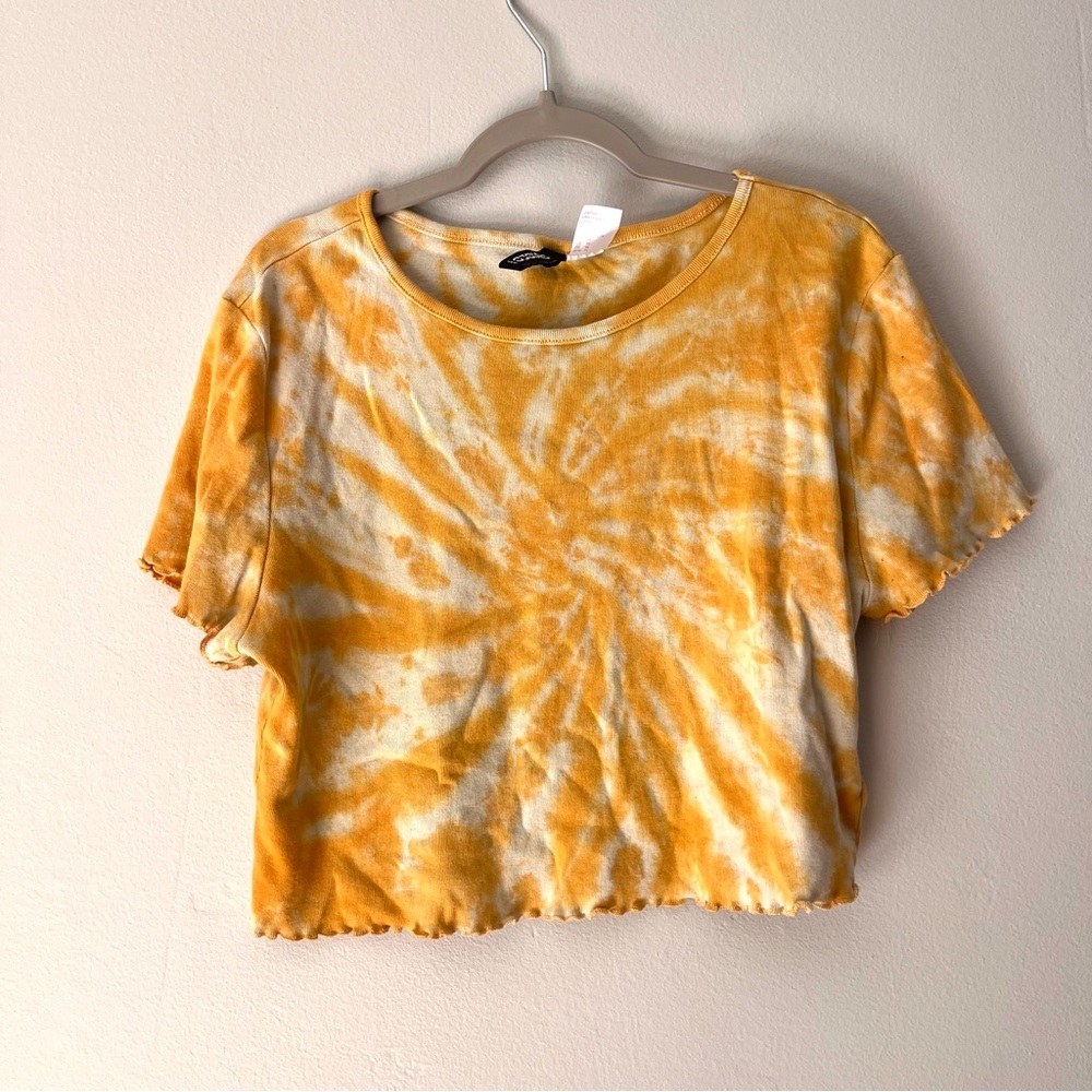 Orange crop top tie dye